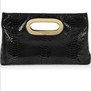 Michael Kors Snakeskin Clutch in Black